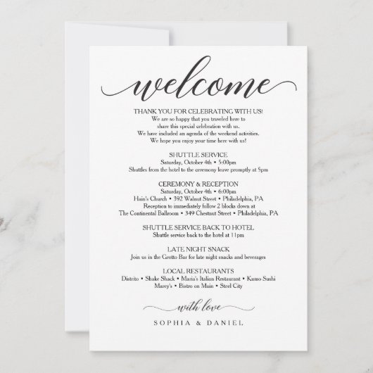 Dubbelzijdige bruiloft - Welkom op het huwelijk Kaart (Voorkant)