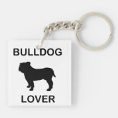 Dubbelzijdige bulldog rode en witte piekende carto sleutelhanger (Achterkant)