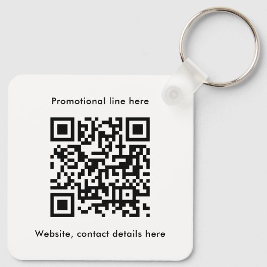 Dubbelzijdige Business Logo Text Promo QR-code Sleutelhanger (Achterkant)