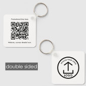 Dubbelzijdige Business Logo Text Promo QR-code Sleutelhanger