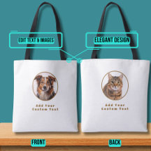 Dubbelzijdige Canvas tas met dierenfoto