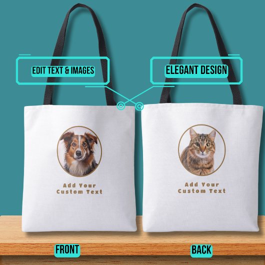 Dubbelzijdige Canvas tas met dierenfoto