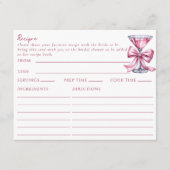 Dubbelzijdige Chic Pink Martini thema Recept Kaart (Voorkant)