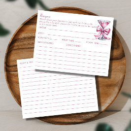 Dubbelzijdige Chic Pink Martini Themareceptkaart Informatiekaartje