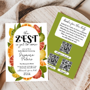 Dubbelzijdige Citrus Baby shower Invitation Kaart