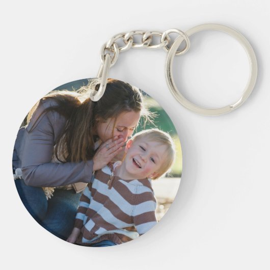 Dubbelzijdige Creëer uw eigen twee foto's Sleutelhanger (Achterkant)