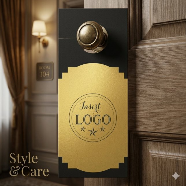 Dubbelzijdige deurhanger met QR-code en logo (Dual-Sided Door Hanger with QR Code and Logo)