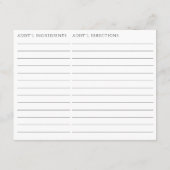 Dubbelzijdige Dirty Martini thema Recept Kaart (Achterkant)