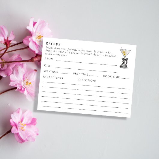 Dubbelzijdige Dirty Martini thema Recept Kaart