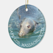 Dubbelzijdige doppen Kabeljauw, fotografie, kerstm Keramisch Ornament (Links)