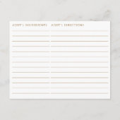 Dubbelzijdige Espresso Martini thema Recept Kaart (Achterkant)