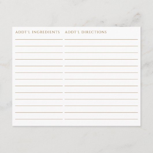 Dubbelzijdige Espresso Martini thema Recept Kaart (Achterkant)