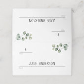 Dubbelzijdige Eucalyptus lijn voor tafel en naam Plaatskaartje (Buitenkant ongevouwen)