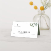 Dubbelzijdige Eucalyptus lijn voor tafel en naam Plaatskaartje (Achterkant)