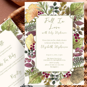 Dubbelzijdige Fall In Love Herfst Baby Shower Kaart