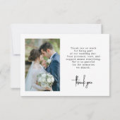 Dubbelzijdige foto bruiloft dank u kaart (Achterkant)