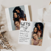 Dubbelzijdige fotogroep verjaardagsfeestje kaart