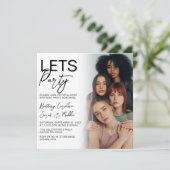 Dubbelzijdige fotogroep verjaardagsfeestje kaart (Staand voorkant)