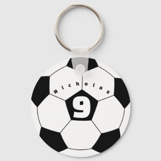 Dubbelzijdige gepersonaliseerde voetbalspelernaam sleutelhanger