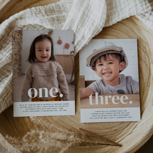 Dubbelzijdige gezamenlijke foto verjaardag - Jonge Kaart