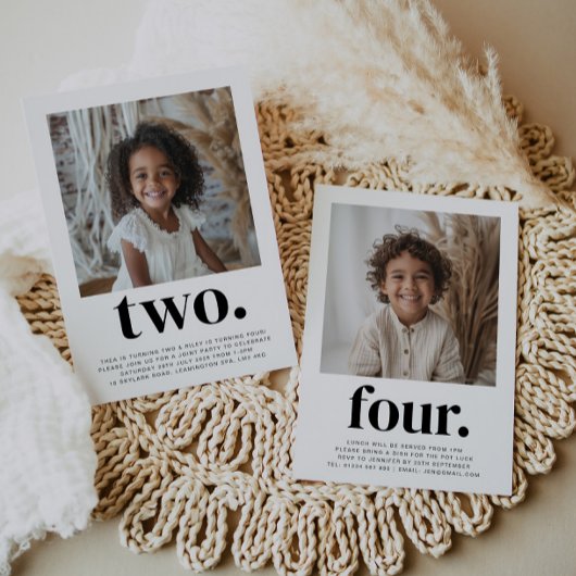 Dubbelzijdige gezamenlijke foto verjaardag - Jonge Kaart