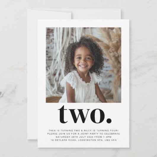 Dubbelzijdige gezamenlijke foto verjaardag - Jonge Kaart (Voorkant)