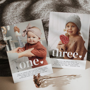 Dubbelzijdige gezamenlijke foto Verjaardag uitnodi Kaart