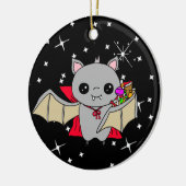 Dubbelzijdige haktvlekken en trok of behandeling keramisch ornament (Links)