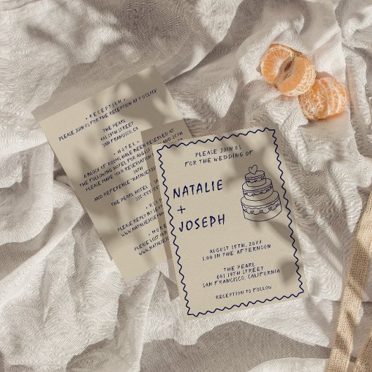 Dubbelzijdige handgeschreven Retro Cake Moderne Br Kaart