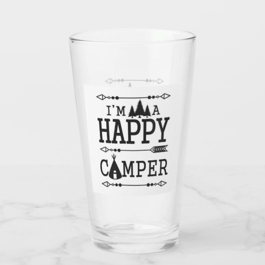****DUBBELZIJDIGE HAPPY CAMPER**** GLAS (Achterkant)