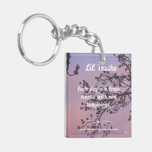 Dubbelzijdige Herinnering nieuwe dag Sleutelhanger (Voorkant Links)