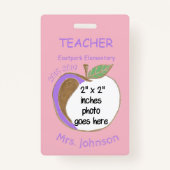 Dubbelzijdige ID-badge voor docenten in de appelsc Badge (Voorkant)