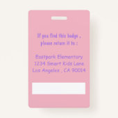 Dubbelzijdige ID-badge voor docenten in de appelsc Badge (Achterkant)