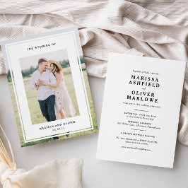 Dubbelzijdige ingelijste fotohuwelijkswebsite kaart