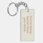 dubbelzijdige Inspirerend Sleutelhanger | Beige &  (Voorkant Links)