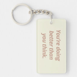 dubbelzijdige Inspirerend Sleutelhanger | Beige & 