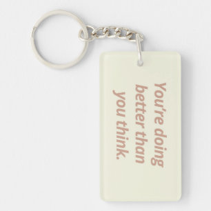 dubbelzijdige Inspirerend Sleutelhanger Beige &
