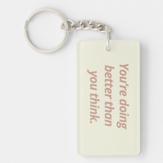 dubbelzijdige Inspirerend Sleutelhanger | Beige &  (Voorkant)
