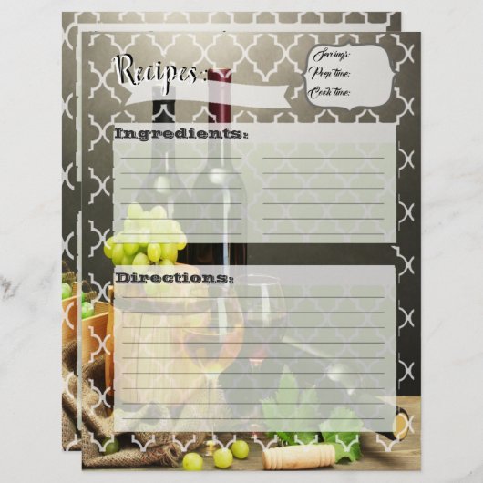 Dubbelzijdige Kaarten voor wijngaarden (Voorkant / Achterkant)