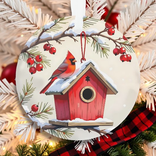 Dubbelzijdige Kerst Kardinalen Ornament