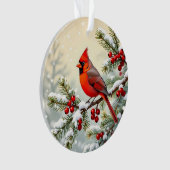 Dubbelzijdige Kerst Kardinalen Ornament (voorkant)