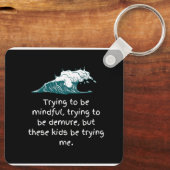 Dubbelzijdige Kinder proberen me Sleutelhanger (Achterkant)