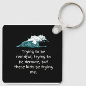 Dubbelzijdige Kinder proberen me Sleutelhanger (Achterkant)