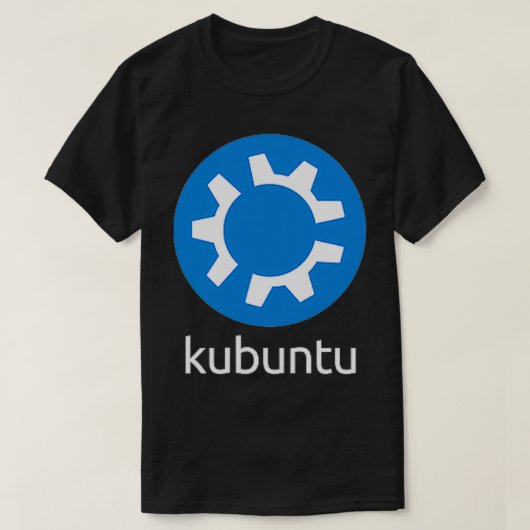 DUBBELZIJDIGE Kubuntu Linux Software Security en P T-shirt (Design voorkant)