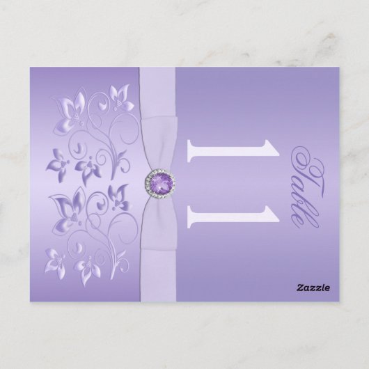 Dubbelzijdige Lavendel Bloemen Tafelnummer (Achterkant)