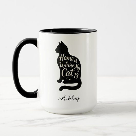 Dubbelzijdige leuke kattenliefhebber mok (Links)