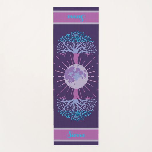 Dubbelzijdige levensboom maan yogamat (Voorkant)
