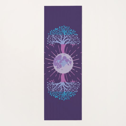 Dubbelzijdige levensboom maan yogamat (Achterkant)