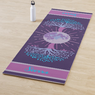 Dubbelzijdige levensboom maan yogamat