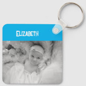 Dubbelzijdige liefde papa voegt witte blauwe foto sleutelhanger (Achterkant)